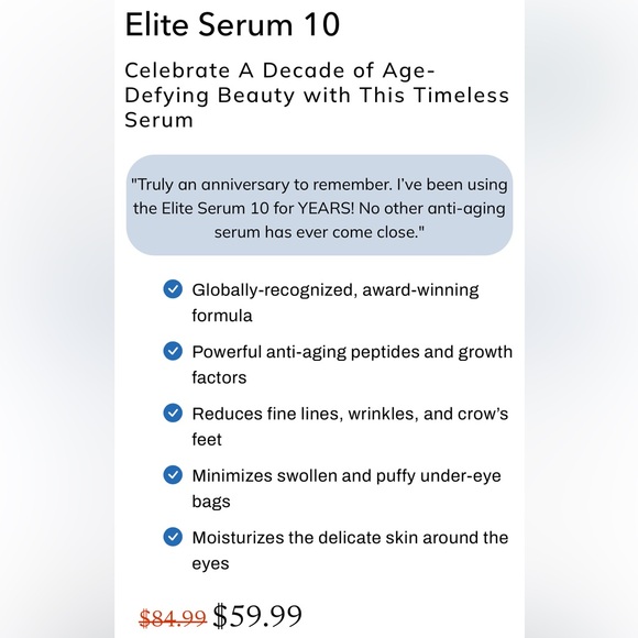 Eye Serum SkinPro Elite Serum 10 Growth Factor Anti aging Eye Serum - Picture 7 of 8